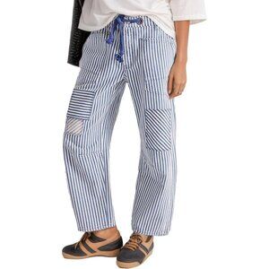 Women’s Wide Leg Jeans Cotton Blend Mid Rise Ankle Casual Streetwear